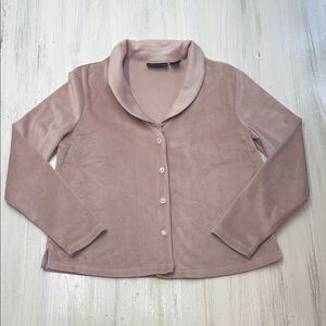 House of Harlow 1960 Velour PJ Lounge Top Blush Pink WithChic Rhinestones Sz S